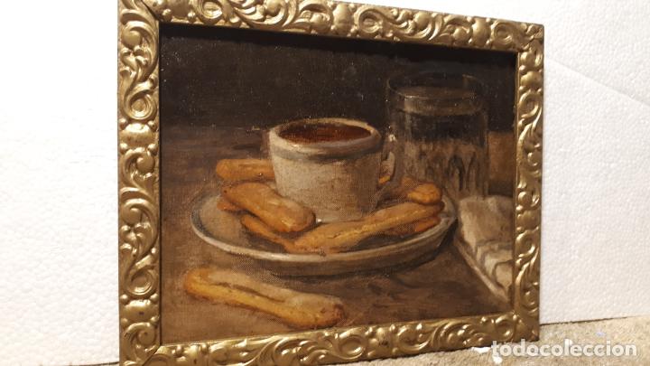 Arte: Pareja de bodegones antiguos al &oacute;leo - Foto 2