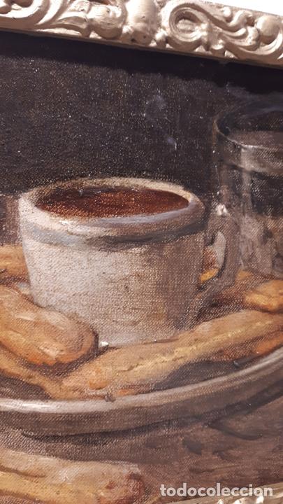 Arte: Pareja de bodegones antiguos al &oacute;leo - Foto 4