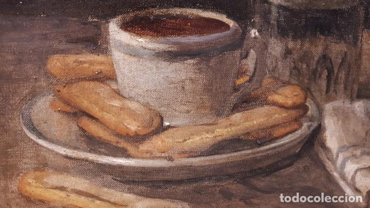 Arte: Pareja de bodegones antiguos al &oacute;leo - Foto 6