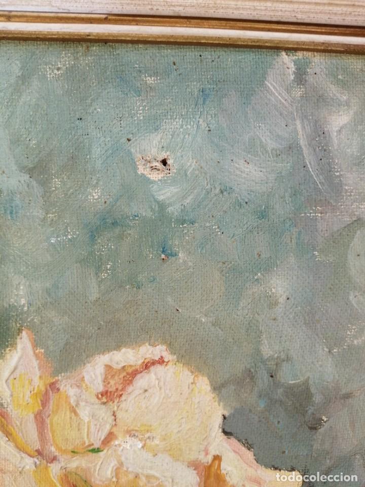 Arte: Rosas. &Oacute;leo sobre lienzo. An&oacute;nimo - Foto 3
