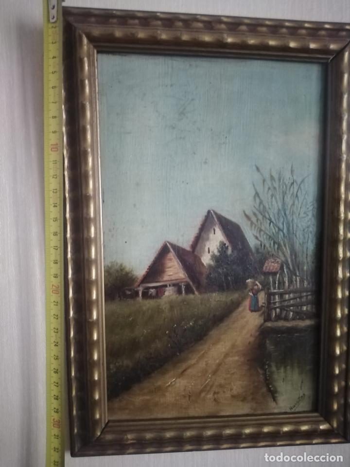 Arte: &Oacute;leo sobre madera en marco dorado - Foto 3