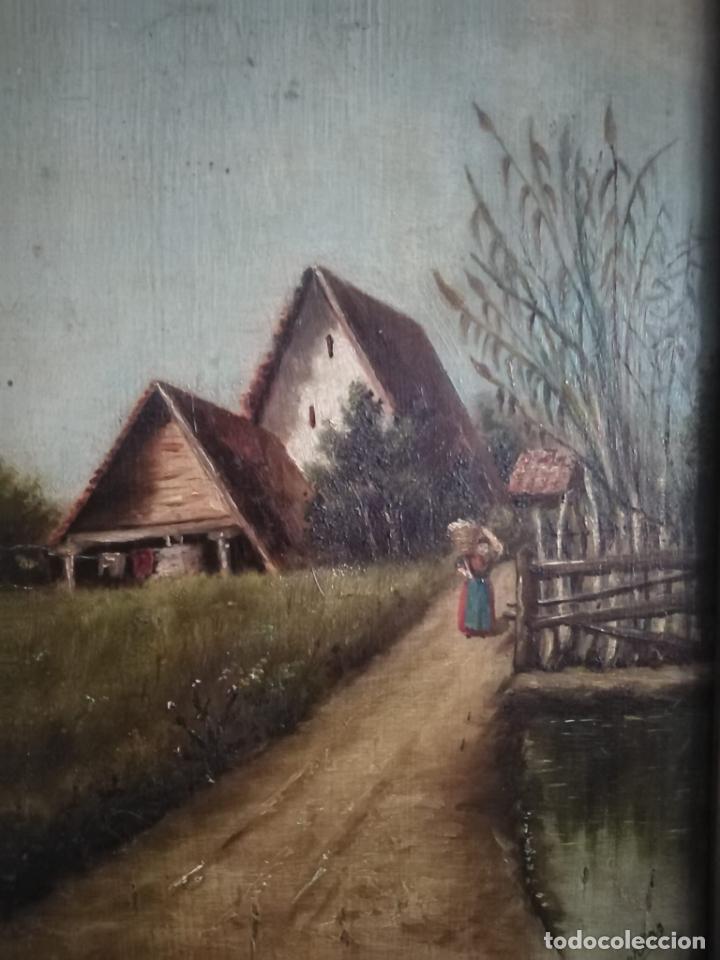 Arte: &Oacute;leo sobre madera en marco dorado - Foto 4