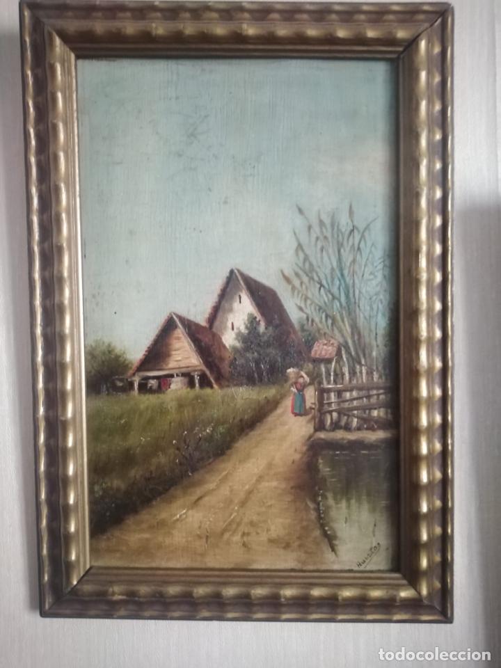 Arte: &Oacute;leo sobre madera en marco dorado - Foto 6