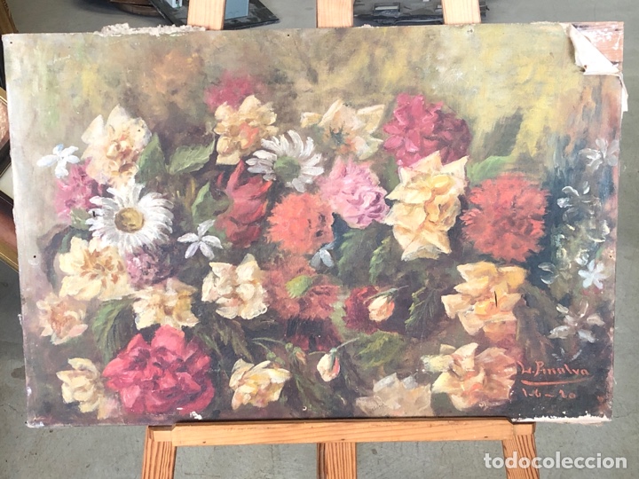Arte: MAGNIFICO BODEG&Oacute;N FLORAL PPS. S. XX . FIRMADO PINALVA