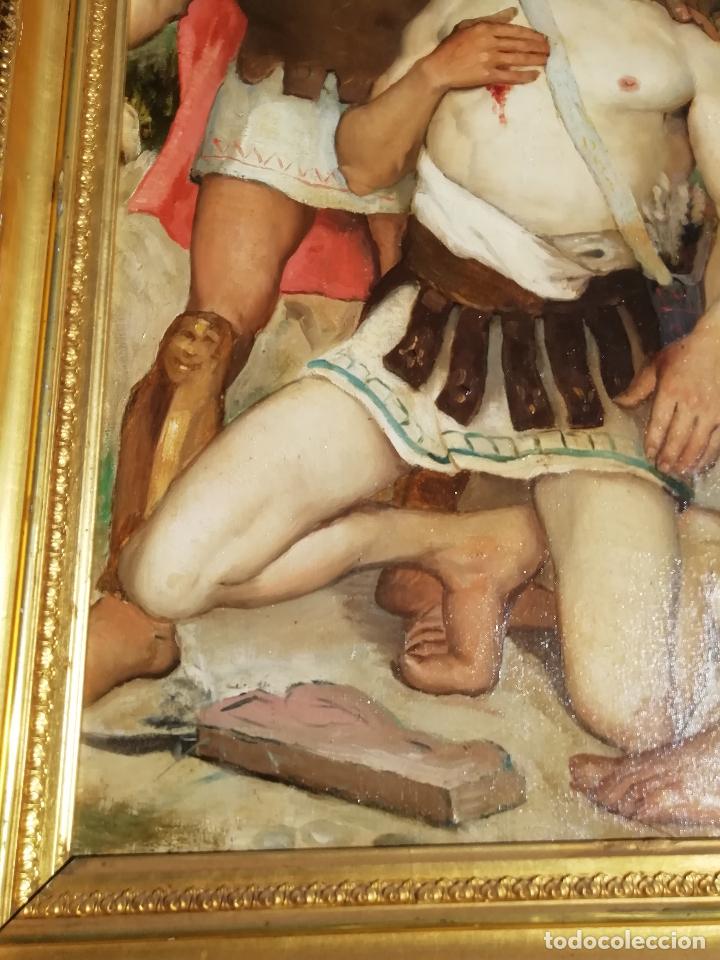 Arte: Gladiadores. S. XIX óleo sobre lienzo. - Foto 3 - 253217065