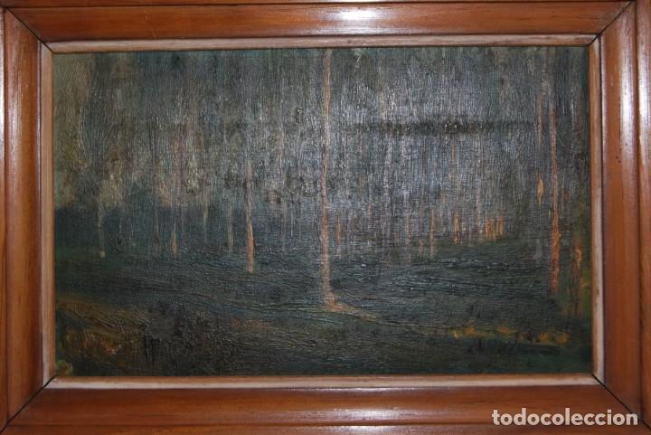 Arte: &Oacute;LEO SOBRE TABLA - BOSQUE - PAISAJE - Foto 4
