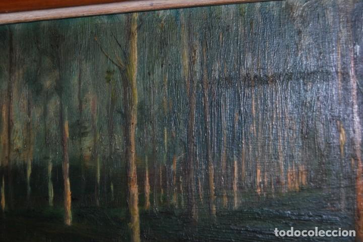 Arte: &Oacute;LEO SOBRE TABLA - BOSQUE - PAISAJE - Foto 5