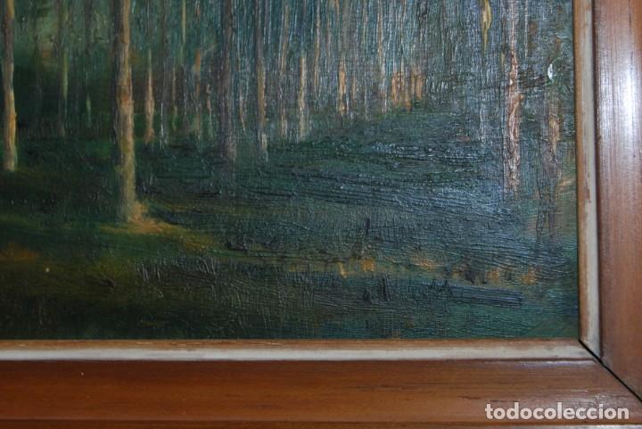 Arte: &Oacute;LEO SOBRE TABLA - BOSQUE - PAISAJE - Foto 7