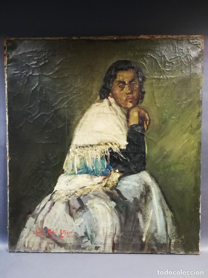 Arte: OLEO SOBRE LIENZO GITANA PINTOR JOSE MARIA OTEGUI - Foto 1