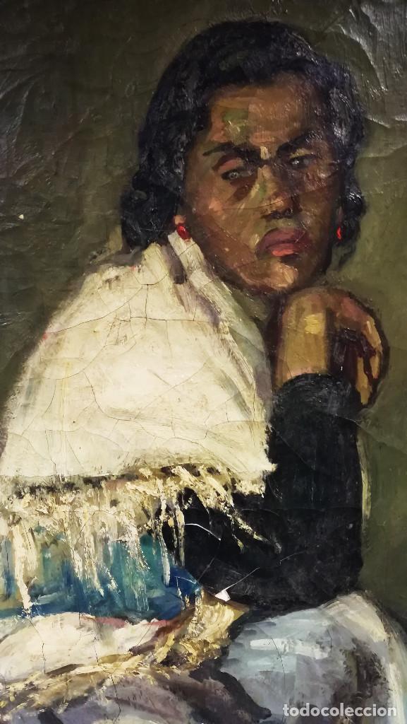 Arte: OLEO SOBRE LIENZO GITANA PINTOR JOSE MARIA OTEGUI - Foto 2