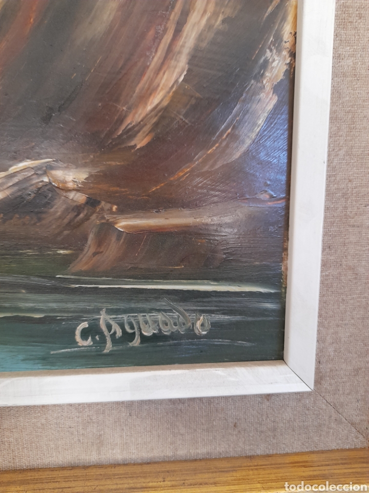 Arte: Antiguo oleo sobre tablex - Foto 2