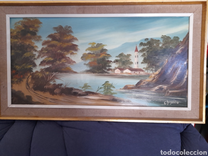 Arte: Antiguo oleo sobre tablex - Foto 1