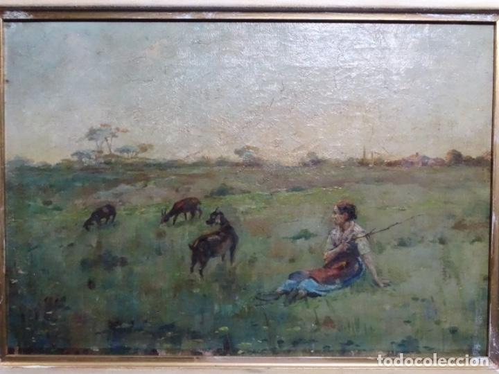 Arte: EXCELENTE ÓLEO SOBRE TELA ANONIMO CERCANO A LA OBRA DE JOAQUIM VAYREDA. GRAN CALIDAD.