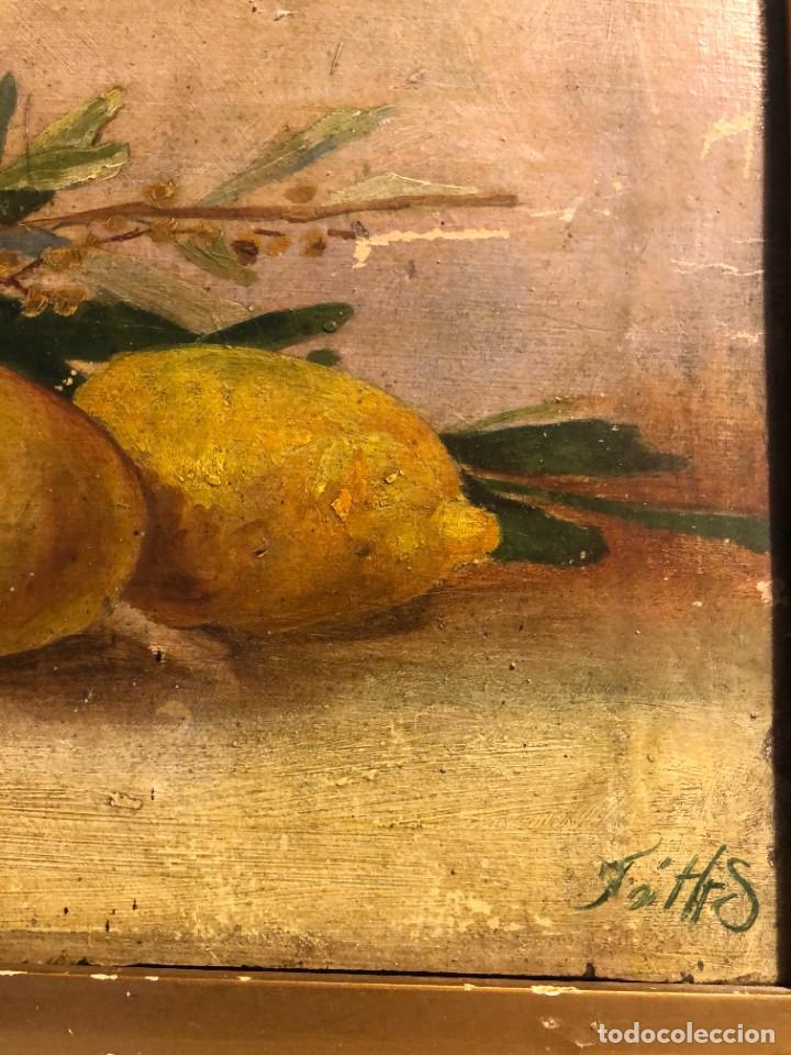 Arte: CUADRO OLEO BODEGON LIMONES FIRMADO - Foto 2