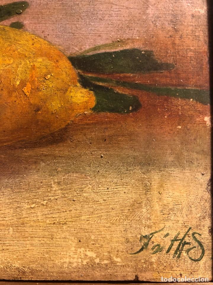 Arte: CUADRO OLEO BODEGON LIMONES FIRMADO - Foto 4