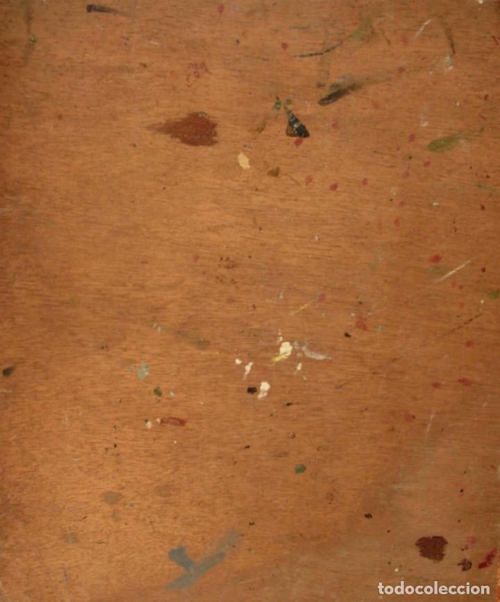 Arte: Escuela Catalana, óleo/tabla 27 x 22 cm. Firmado. Años 40-50. - Foto 3 - 266130343