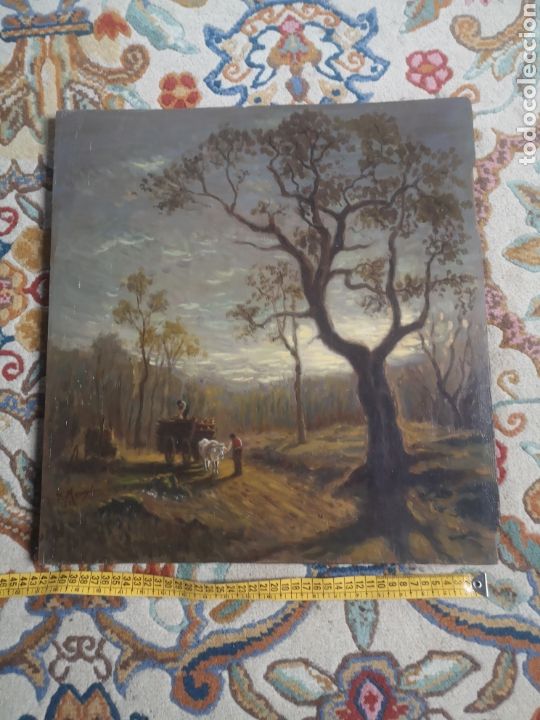 Arte: Cuadro en tabla 1884 - Foto 2