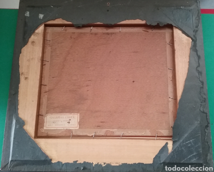 Arte: Ramon Llobet. &Oacute;leo sobre tabla. Dedicatoria. - Foto 4
