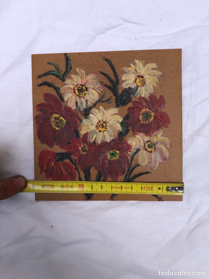 Arte: &Oacute;leo sobre lienzo bodeg&oacute;n de flores - Foto 3