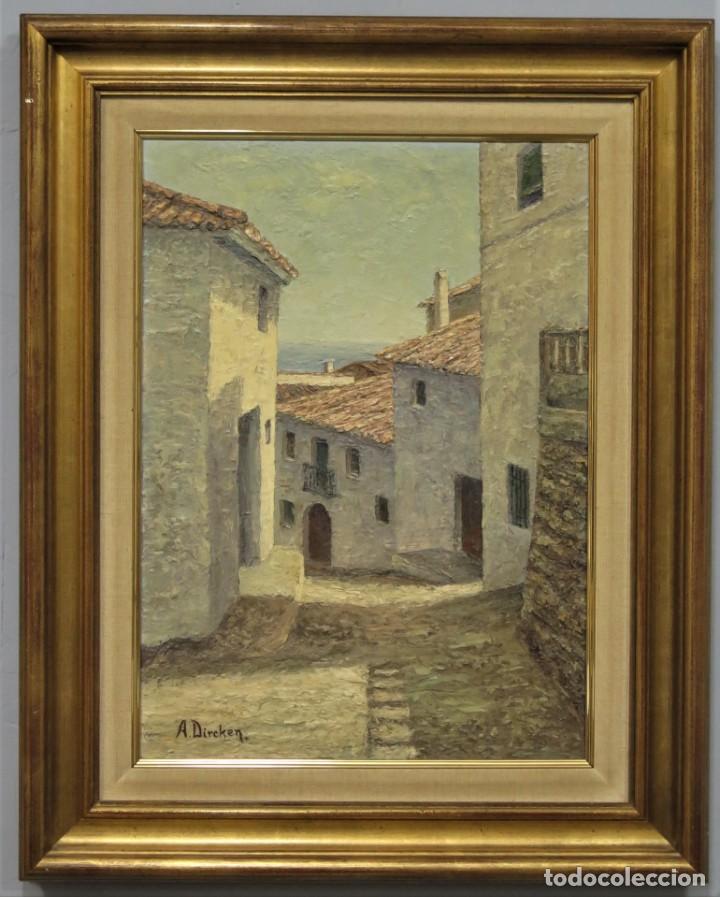 Art: VISTA DE CALLE DE ALTEA. OLEO S/ TABLE. A. DIRCKEN