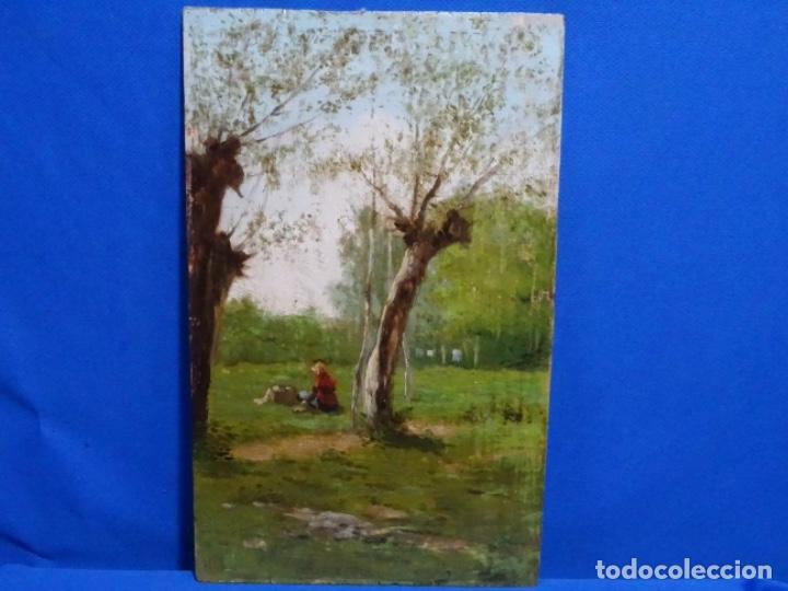 Arte: EXCELENTE &Oacute;LEO ANONIMO SOBRE TABLA CERCANO A LA OBRA DE JOAQUIM VAYREDA. ESCUELA DE OLOT.