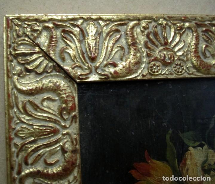 Arte: Oleo sobre tabla cesto con flores - Foto 2
