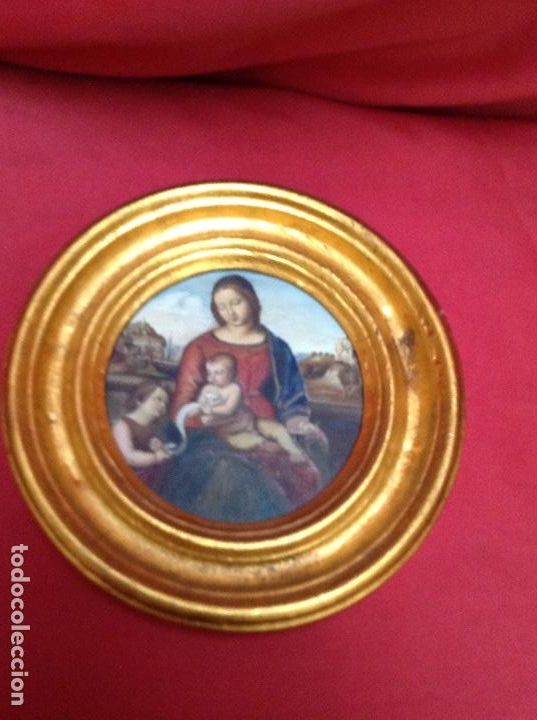 Arte: &Oacute;leo sobre tablero , con marco dorado, - Foto 1