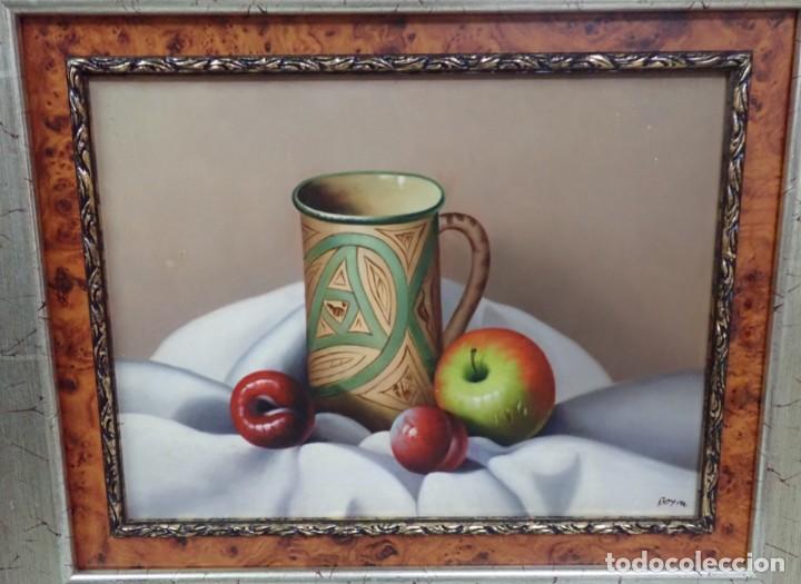 Arte: &Oacute;leo sobre tabla firma a catalogar Boyru - Foto 2