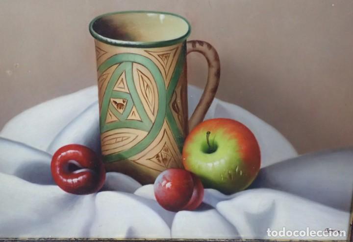 Arte: &Oacute;leo sobre tabla firma a catalogar Boyru - Foto 3