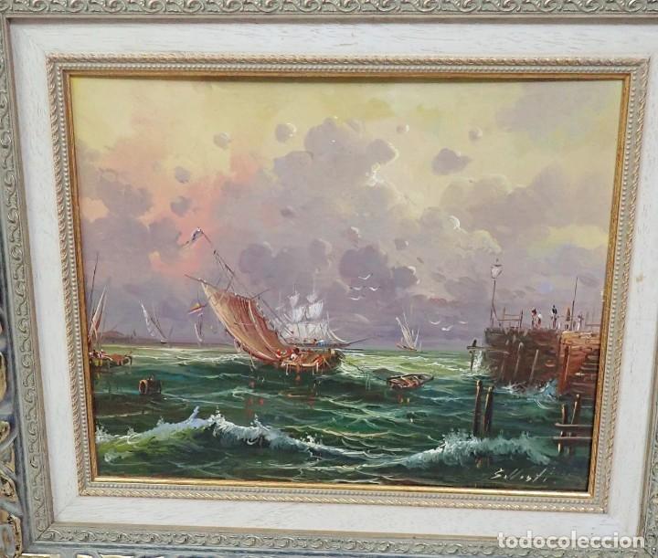 Arte: &Oacute;leo sobre lienzo firma a catalogar - Foto 1