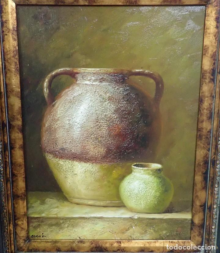 Arte: &Oacute;leo sobre tabla firma a catalogar - Foto 2