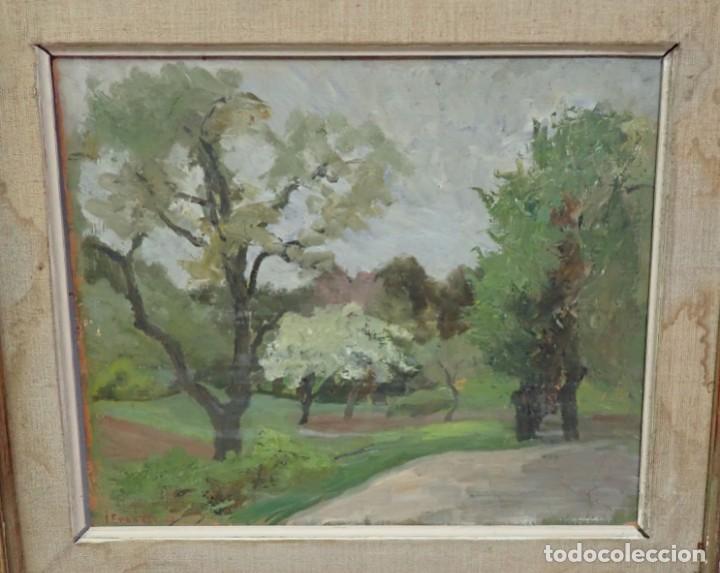 Arte: &Oacute;leo sobre tablex firma a catalogar 170 - Foto 2