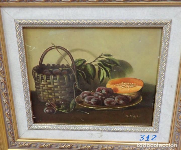 Arte: &Oacute;leo sobre tabla firma a catalogar 196 - Foto 2