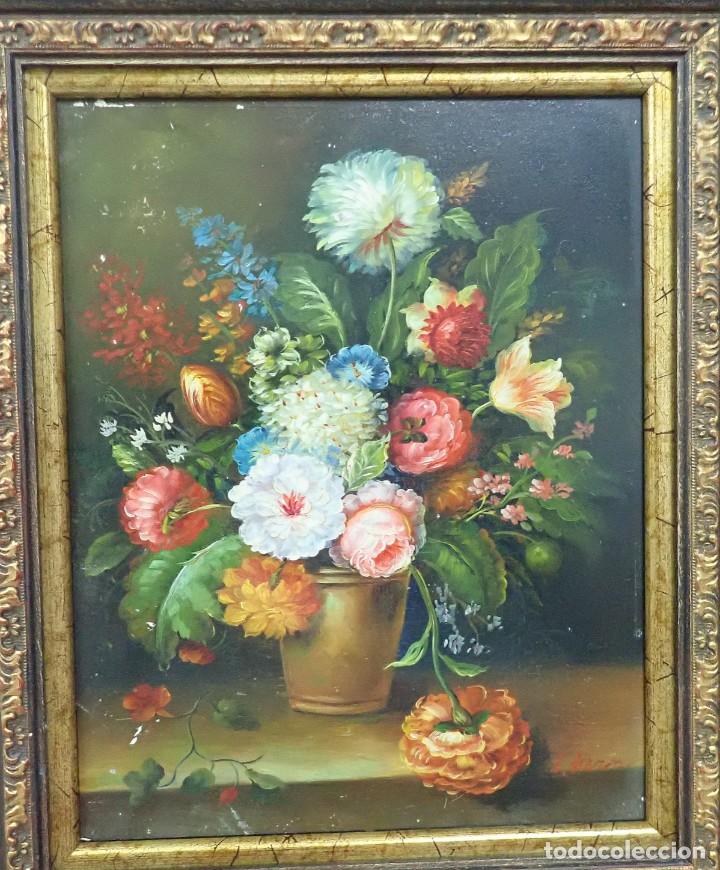 Arte: &Oacute;leo sobre tabla firma a catalogar 197 - Foto 3