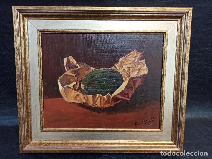 Arte: Bodeg&oacute;n con mel&oacute;n. A. Ledesma. Cuadros - Foto 1