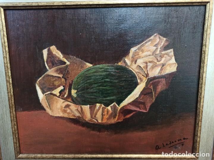 Arte: Bodeg&oacute;n con mel&oacute;n. A. Ledesma. Cuadros - Foto 2