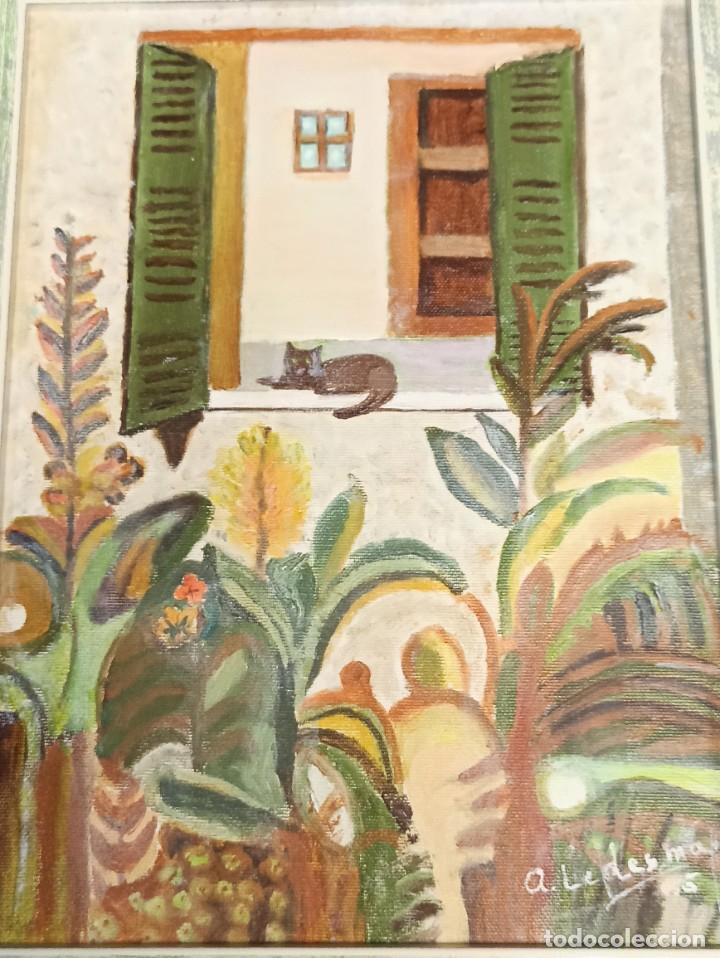 Arte: Ventana con gato. A. Ledesma. AR - Foto 2