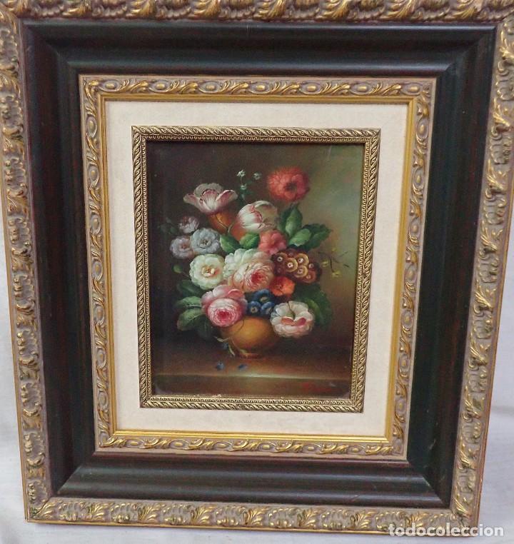 Arte: &Oacute;leo sobre tabla firma a catalogar - Foto 1