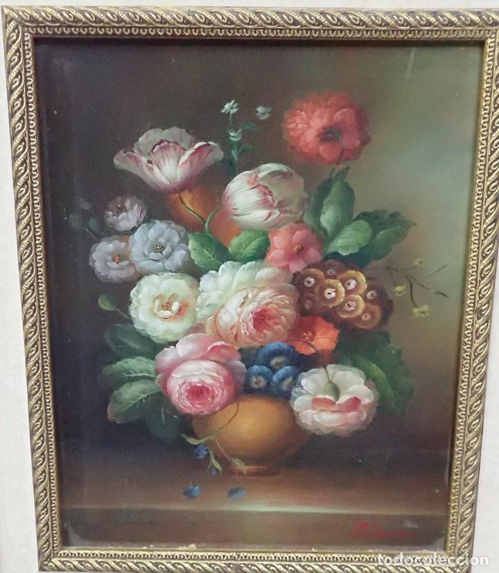 Arte: &Oacute;leo sobre tabla firma a catalogar - Foto 2
