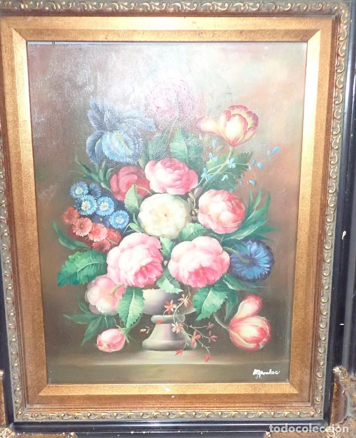 Arte: &Oacute;leo sobre tabla firma a catalogar - Foto 2