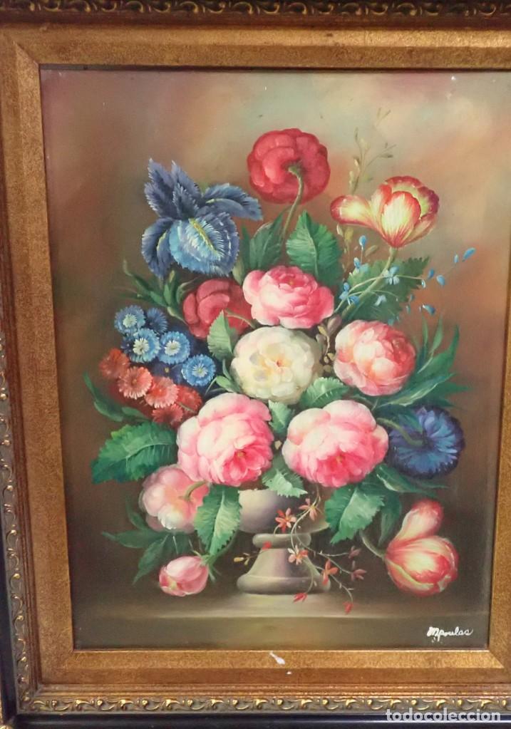 Arte: &Oacute;leo sobre tabla firma a catalogar - Foto 3