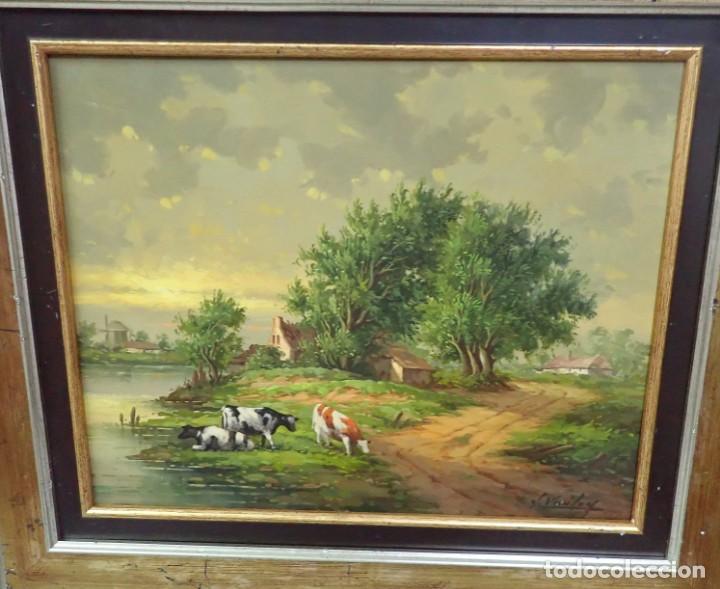 Arte: &Oacute;leo sobre lienzo J.Van .Ley - Foto 2