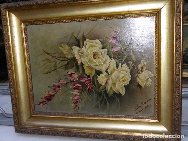 Arte: Rosas oleo/tabla S-XIX - Foto 8