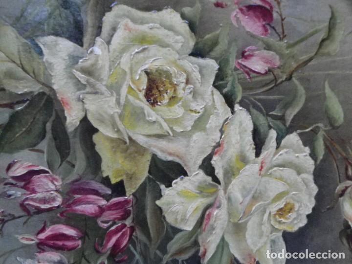 Arte: Rosas oleo/tabla S-XIX - Foto 10