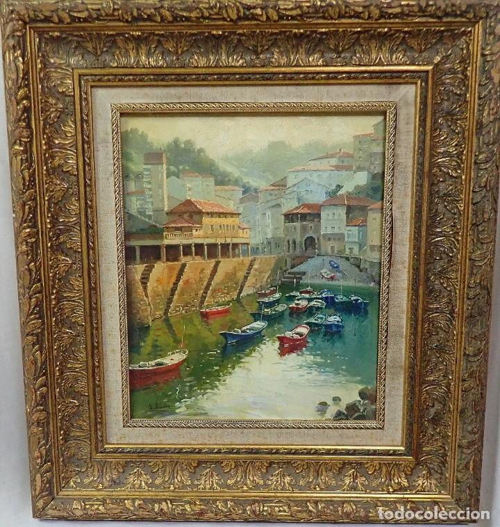Arte: &Oacute;leo sobre lienzo firma a catalogar - Foto 1