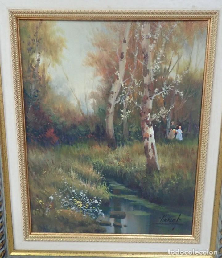 Arte: &Oacute;leo sobre tablex firma a catalogar llorent - Foto 2