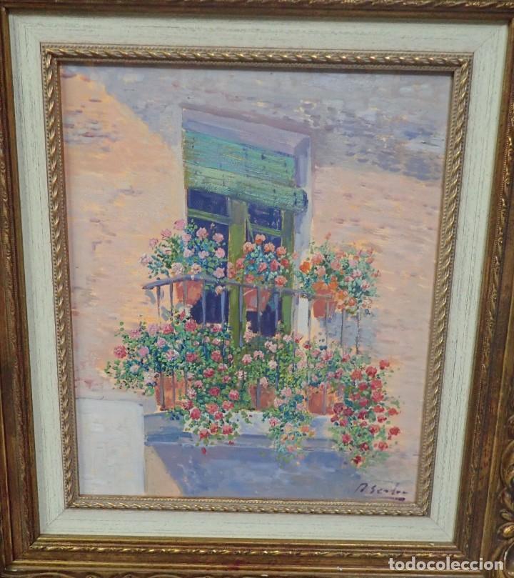 Arte: &Oacute;leo sobre tabla firma a catalogar - Foto 2