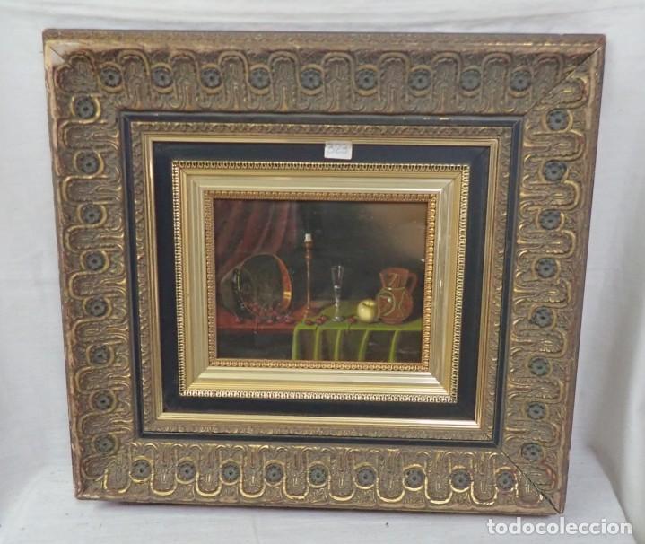 Arte: &Oacute;leo sobre tabla firma a catalogar - Foto 1