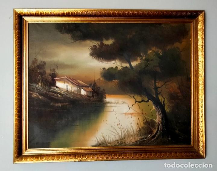 Arte: Paisaje Rural &Oacute;leo Sobre Lienzo en Bastidor. An&oacute;nimo. Escuela Espa&ntilde;ola. A&ntilde;os '60