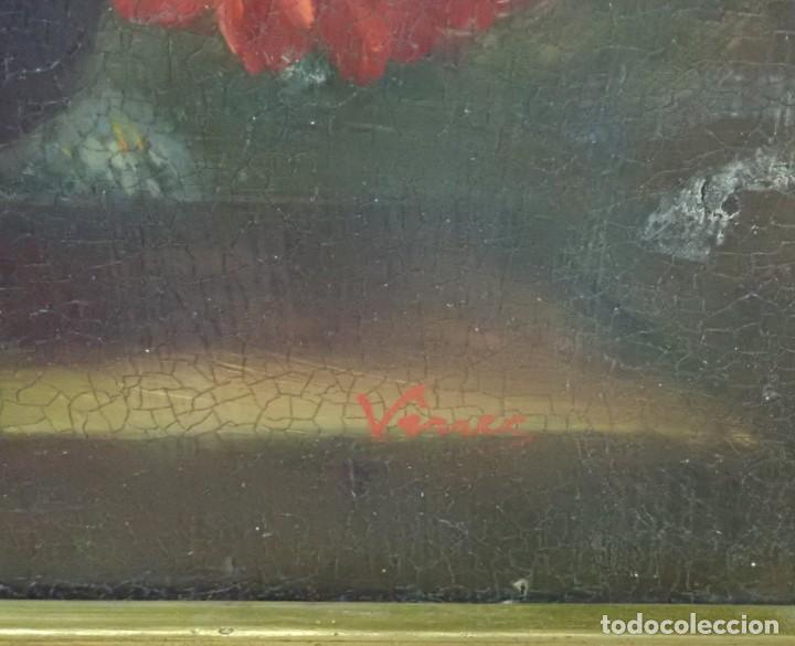 Arte: &Oacute;leo sobre tabla firma a catalogar - Foto 3